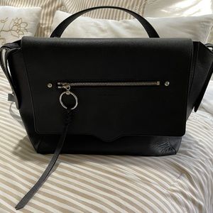 Rebecca Minkoff black leather backpack, gently used, $30